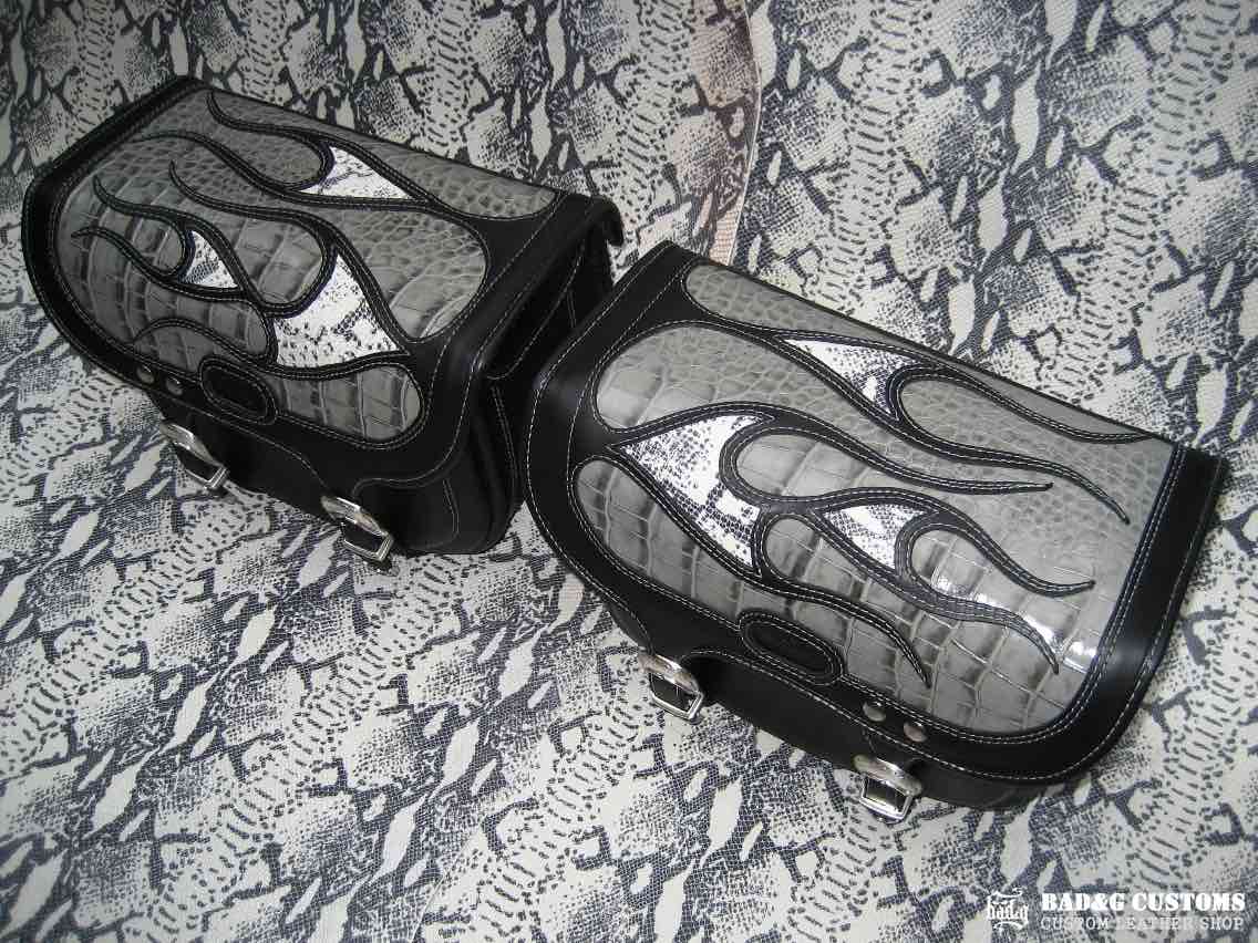 Harley-Davidson Softail Snake Skin Custom Seat and Saddlebags