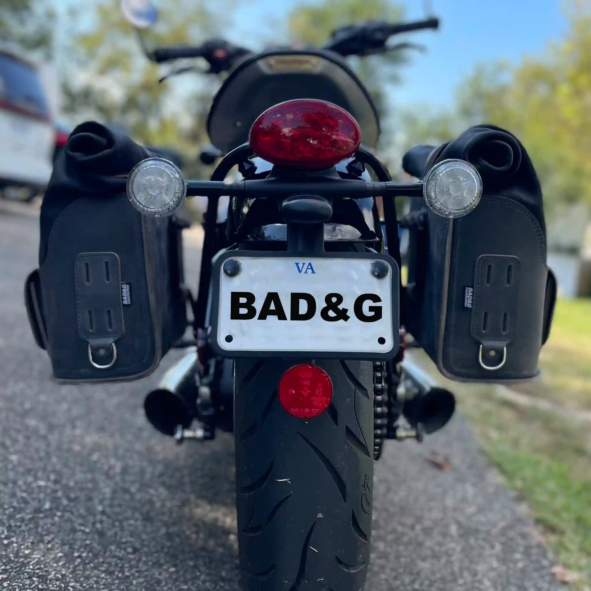 Universal Leather Rolltop Panniers / Saddlebags - TBP02 (Pair)