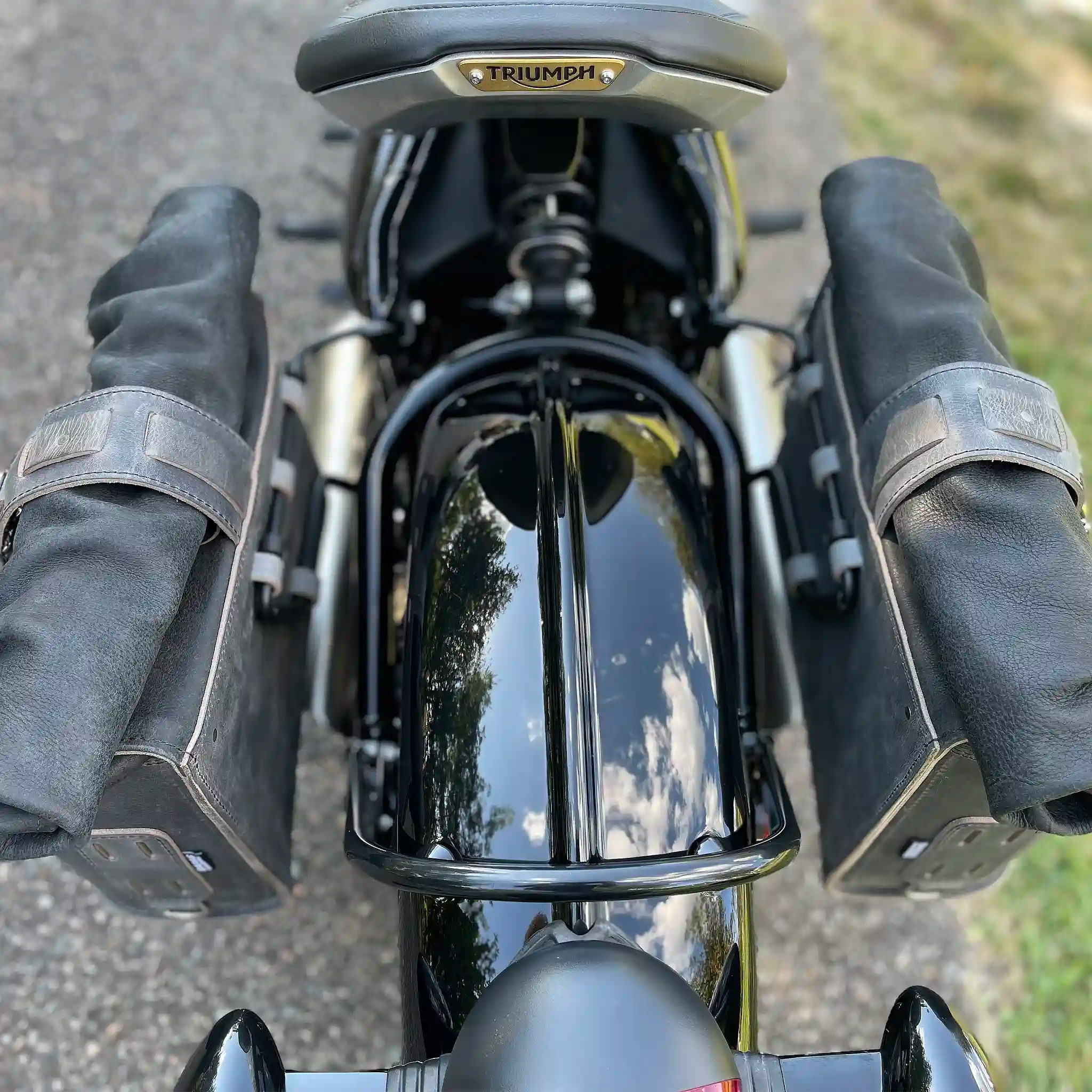 Universal Leather Rolltop Panniers / Saddlebags - TBP02 (Pair)